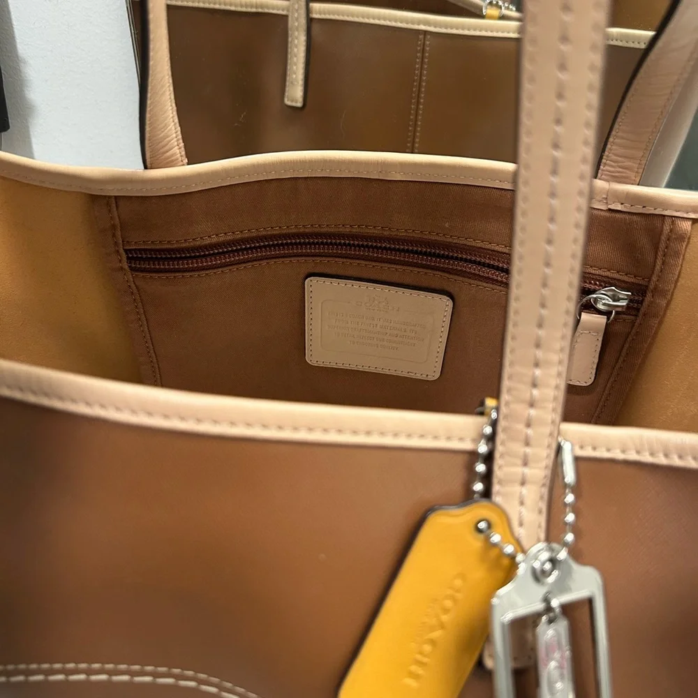 Coach Brown & Tan Logo Tote - Picture 2 of 4